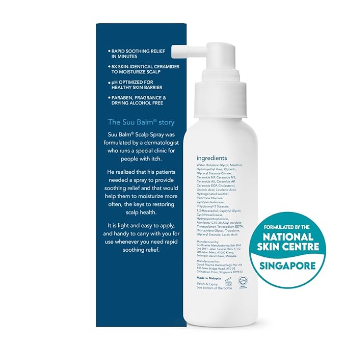 Rapid Itch Relief Anti-Dandruff Scalp Spray Moisturizer, Dry Scalp Spray, Cooling Itchy Scalp Treatment for Flaky Sensitive & Psoriasis, Derm-Formulated. Menthol & 5 Ceramides, 3.38 fl oz