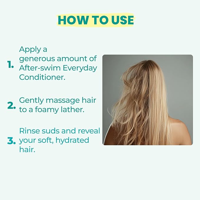 AQUA GUARD Everyday Conditioner for Pool Moms and Swimmers | Softens Hair & Removes Chlorine Damage | Paraben and Gluten Free, Vegan, Color Safe, Leaping Bunny Certified, 9.5 oz (2-Pack)