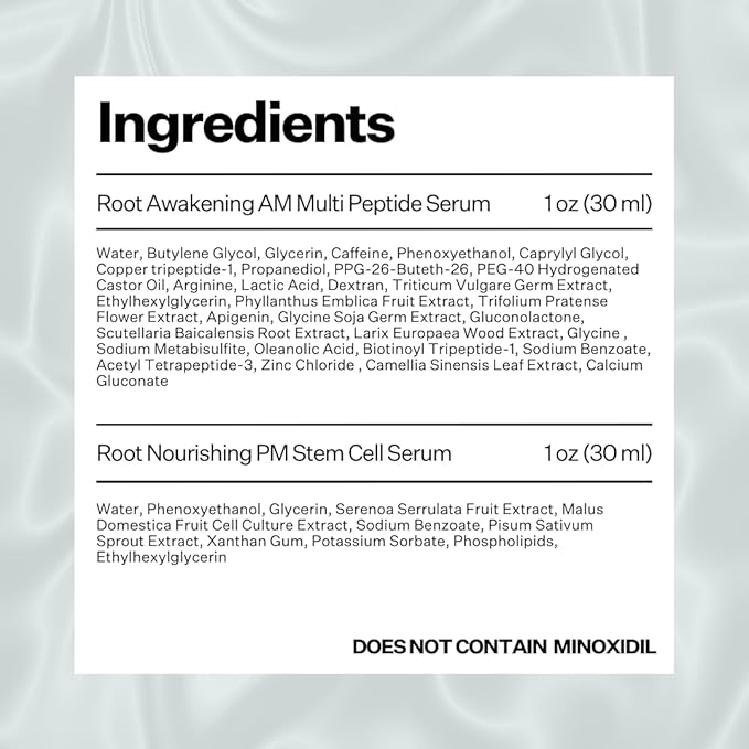 Peptide & Stem Cell Hair Growth Serum, AM & PM Bundle – Formula with Apple Stem Cells for Thicker, Stronger Hair – Stem Cell Scalp Serum for Hair Growth and Nourishment for Men & Women