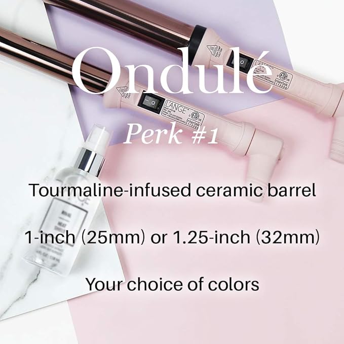 L'ANGE HAIR Ondulé 25 MM Ceramic Curling Wand | Professional Hot Tools Curling Iron 1 Inch | Salon Hair Styling Wands for Beach Waves | Best Hair Curler Wand for Frizz-Free, Lasting Curls