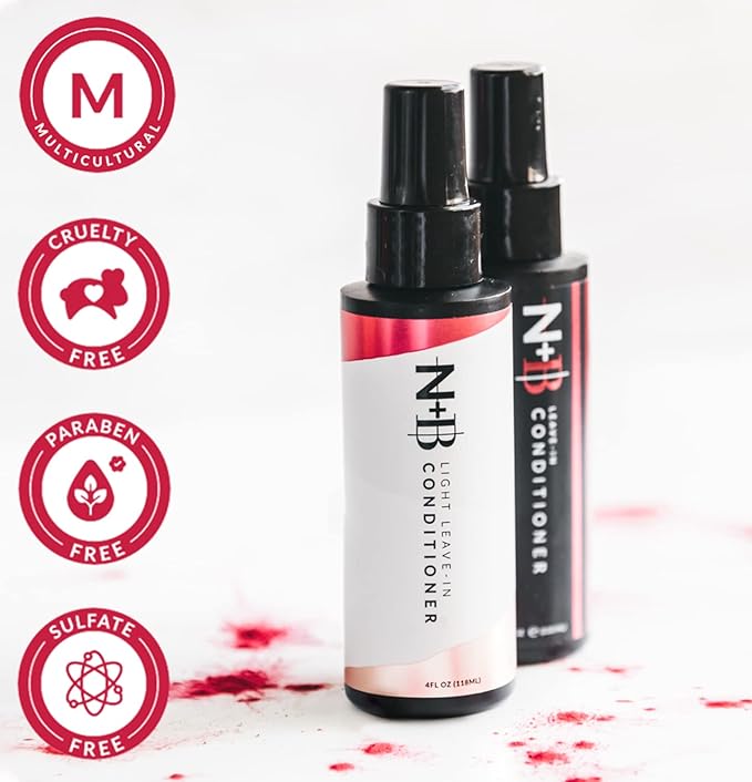 N+B Light Leave-In Conditioner & Detangler Spray | Curly, Straight, All Hair Types | Weightless No-Residue Moisturizer Repairs Dry Damaged Frizzy Hair | Sulfate & Paraben Free