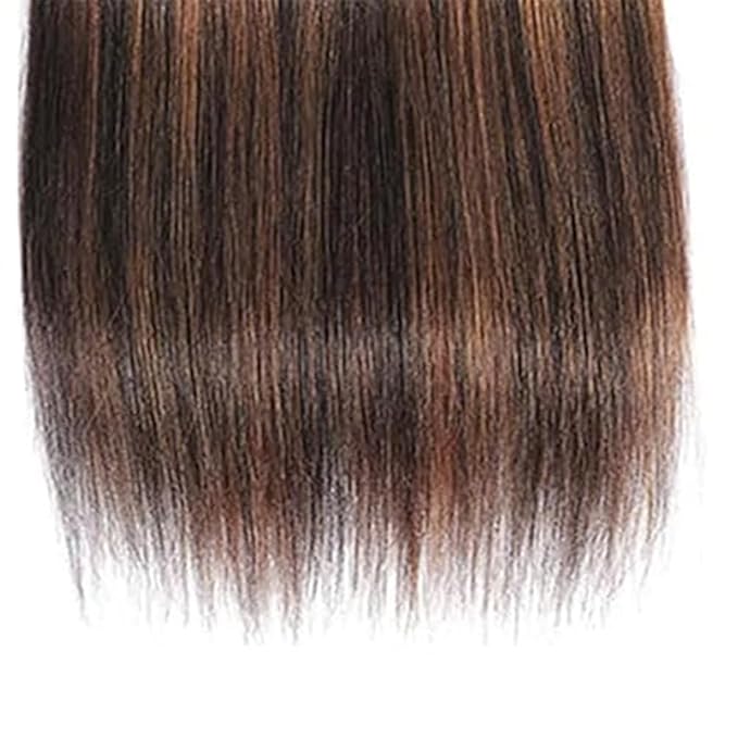 Brown With Highlights Bundles P1B30 Straight Human Hair Bundles Black and Brown Brazilian Human Hair Extensions Soft and Silky for Women 22 22 22 Inch