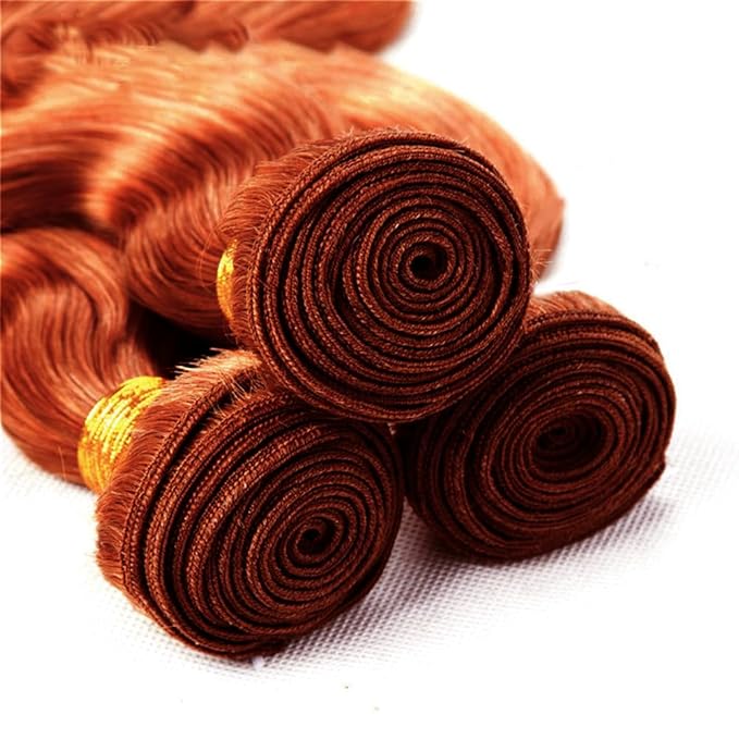 30 32 34 Inch Copper Red Human Hair Bundles Auburn Body Wave Bundles Huxowax Virgin Soft And Silky Remy Hair Extensions Color 33 Body Wave Bundle 300g
