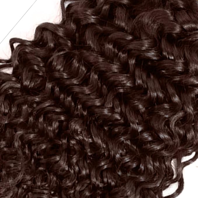#4 Brown Bundles Human Hair Water Wave Bundles 24 24 24 Inch Human Hair Weave 3 Bundle Unprocessed Brazilian Virgin Hair Chocolate Brown Deep Curly Human Hair Extensions 50 Grams/Bundle