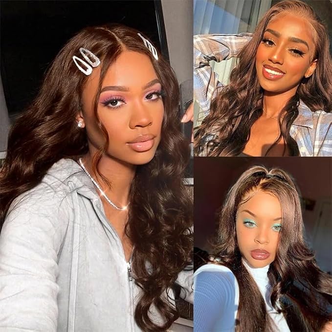 Brown Body Wave Bundle Brown Human Hair Bundles Niegmeag Same Length 3 Bundles 14 14 14 Inch Double Weft Color 4 Body Wave Bundle 300g