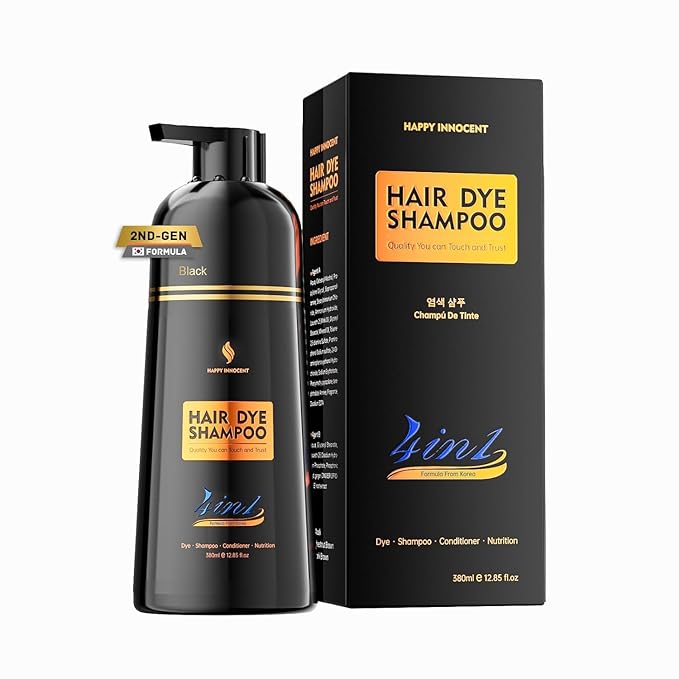 Chestnut Brown Hair Color Shampoo for Dye 4 in 1 Mild Formula for Women & Men, Bloom Scent (Rose & Jasmine), Long-Lasting Home Use Semi-permanent Hair Dye