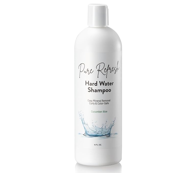 Hard Water Shampoo – Removes Mineral Buildup from Hard & Well Water – Sulfate-Free Clarifying Hair Treatment – Gentle for Men & Women – Pure Refresh Made in USA (16 oz)