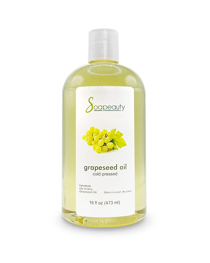 GRAPESEED OIL Cold Pressed Unrefined | 100% Natural Available in Bulk | Carrier for Essential Oils, Face, Skin, Hair Moisturizer, Soap Making | 16 OZ