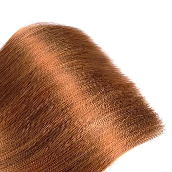 Color 30 Bundles Human Hair Light Brown Straight Human Hair Bundles 14 16 18 Inch Brown Bundles Human Hair Color Silky Soft Unprocessed Remy Hair Extensions #30 Straight Human Hair Bundles