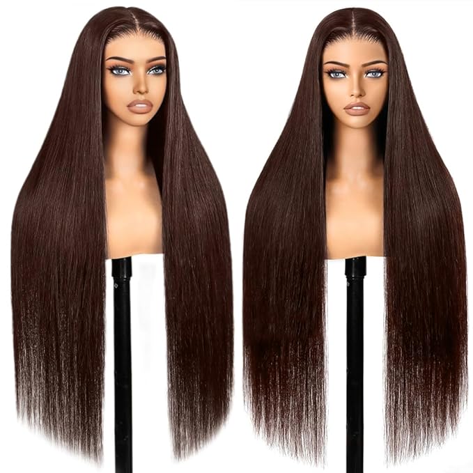 Chocolate Brown Lace Front Wigs Human Hair Pre Plucked Dark Brown Wear And Go Glueless Wig 9x6 Straight Wigs Human Hair 220% Density Colored #4 Brown Glueless Wig Hd Lace Frontal Wigs For Women 24Inch