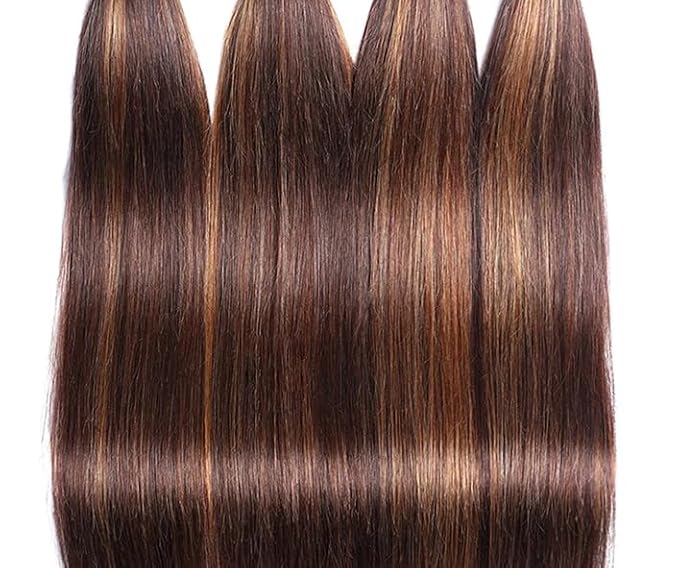 1B/30 Human Hair Bundles 30 32 34 Inch Highlight Bundles Human Hair Ombre Brown Straight Bundles Hair Weave Silky Soft Brazilian Unprocessed Bundles With Highlights Human Hair Bundles