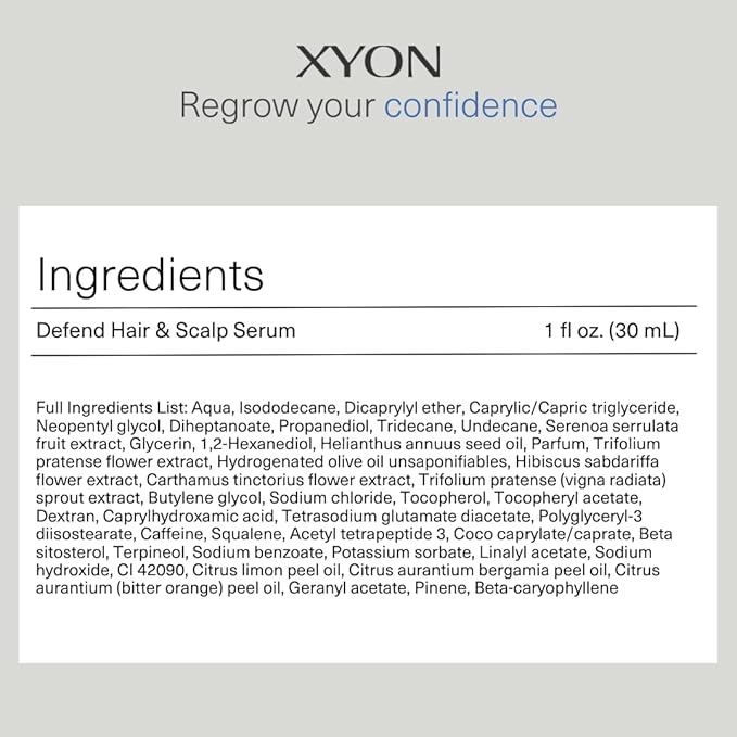 XYON Defend Hair & Scalp Serum | Men's | Scalp Hydration | Prevent Hair Loss | Defend Against DHT | Strengthen Hair | Potent Ingredients