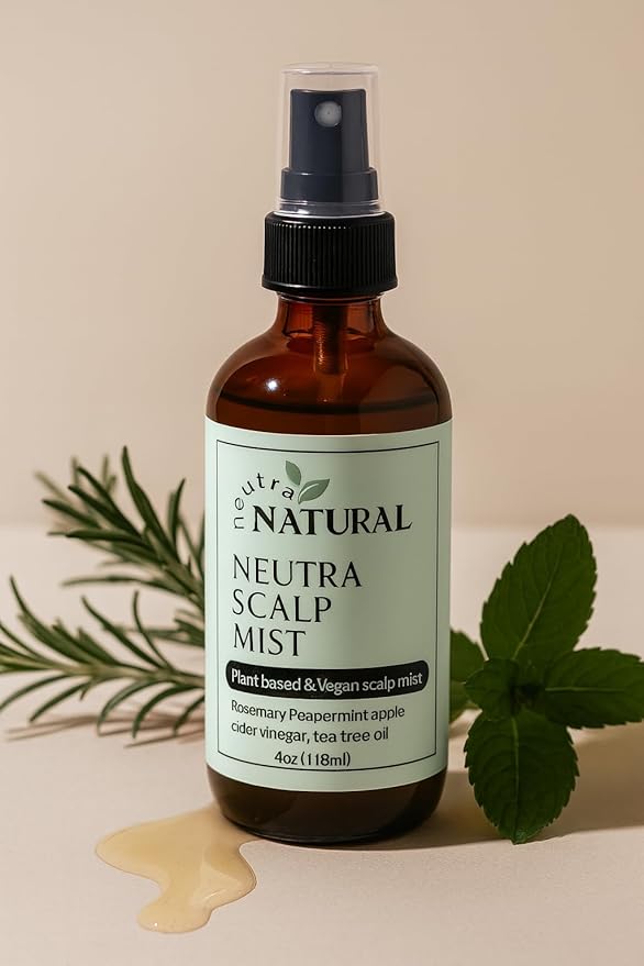 Natural Anti-Dandruff Scalp Tonic-Peppermint oil-Apple cider Vinegar- Mist for Itchy & Dry Scalp - Rosemary Water Hair Growth with Cloves, Scalp Spray to reduce Dandruff, Psoriasis,Neutral Natural