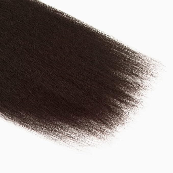 26 28 30 Inch Chocolate Brown Human Hair Bundles Brown Kinky Straight Bundles Niegmeag Hair Peruvian Grade 8A Virgin Hair Extensions Color 4 Kinky Straight Bundle 100g/Pc