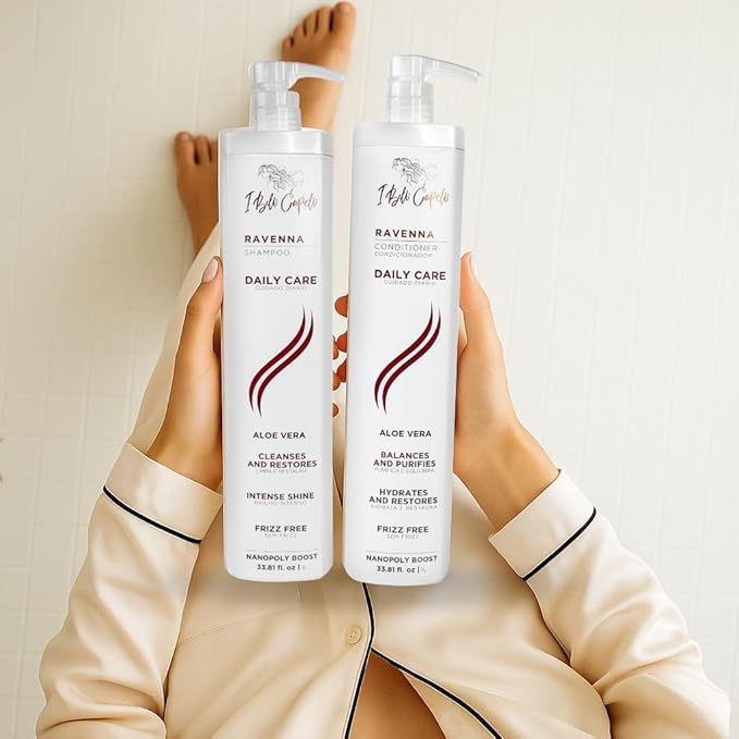 Ravenna Aloe Vera Shampoo & Conditioner Set – Sulfate & Paraben-Free, Deep Moisture, Breakage Reduction for Dry, Damaged & All Hair Types, 2×1L (33.8 fl oz each)