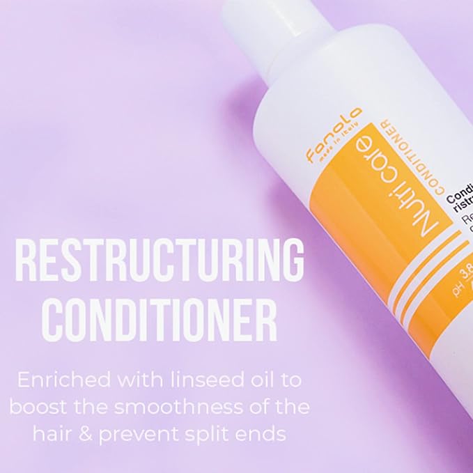 Fanola No Yellow Shampoo & Nutri Care Restructuring Conditioner 33.8 oz / 2pk - Anti Brass Depositing Purple Shampoo Toner for Blonde Hair,Damaged Hair