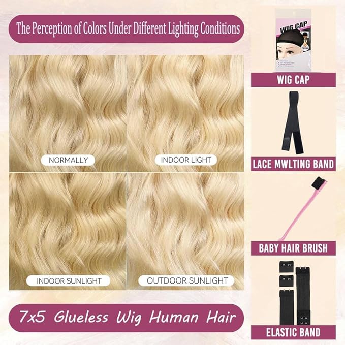 28 Inch 613 Lace Front Wig Human Hair 200% Density Blonde Glueless Wigs Human Hair Pre Plucked Pre Cut 7x5 Hd Closure Wear And Go Wig Blonde Wig Human Hair Body Wave For Women