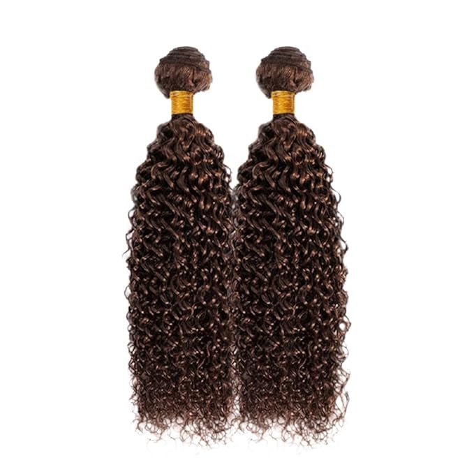 #4 Brown Bundles Human Hair Curly Bundles 32 34 Inch Human Hair Weave 2 Bundle Unprocessed Brazilian Virgin Hair Chocolate Curly Human Hair Extensions