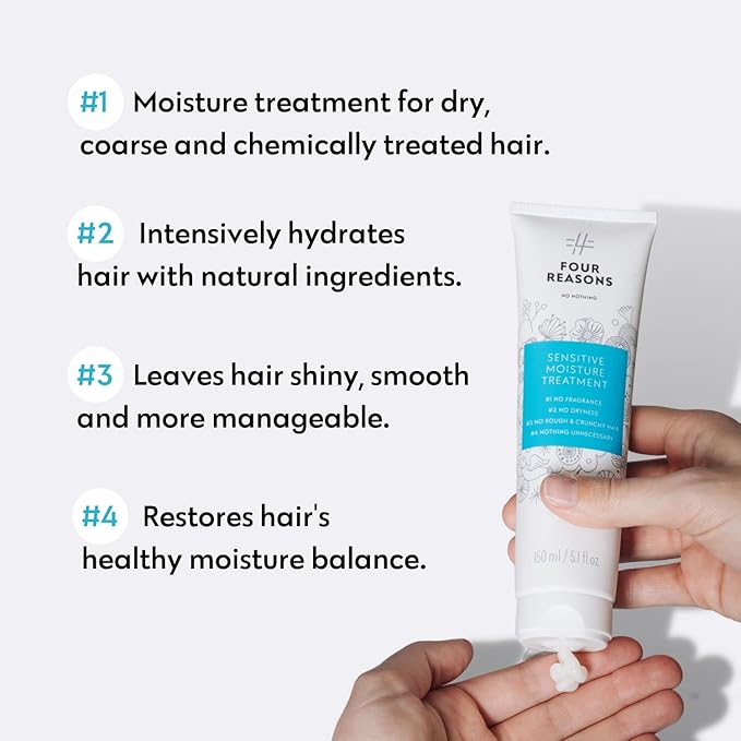 No nothing Sensitive Moisture Treatment - Perfume-free, Moisturising Intensive Treatment - For Dry and Damaged Hair | 100% Vegan | 150 ml (New Packaging)