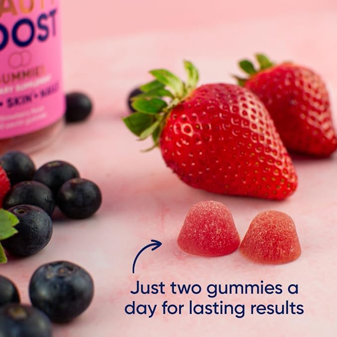 Moerie Hair Skin and Nails Gummies for Women & Men - Biotin for Hair Loss, Gummy Vitamins & Growth Dietary Supplements - Sugarbear for Thicker Hair - Allergen Free - 60 per Serving - Balanced Diet