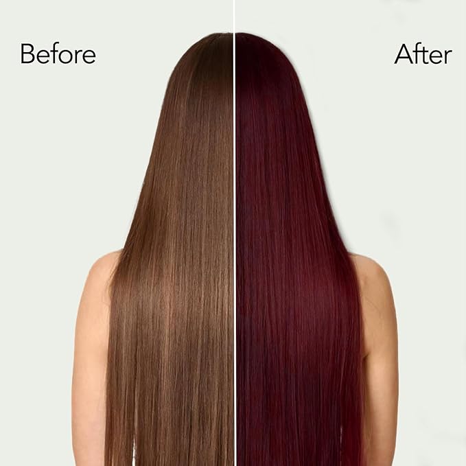 Dark Wine Red Hair Coloring Shampoo with Argan Oil for Gray Hair - Burgundy Dye for Men & Women, 3-in-1 Formula, Easy to Use, 16.9 Fl Oz