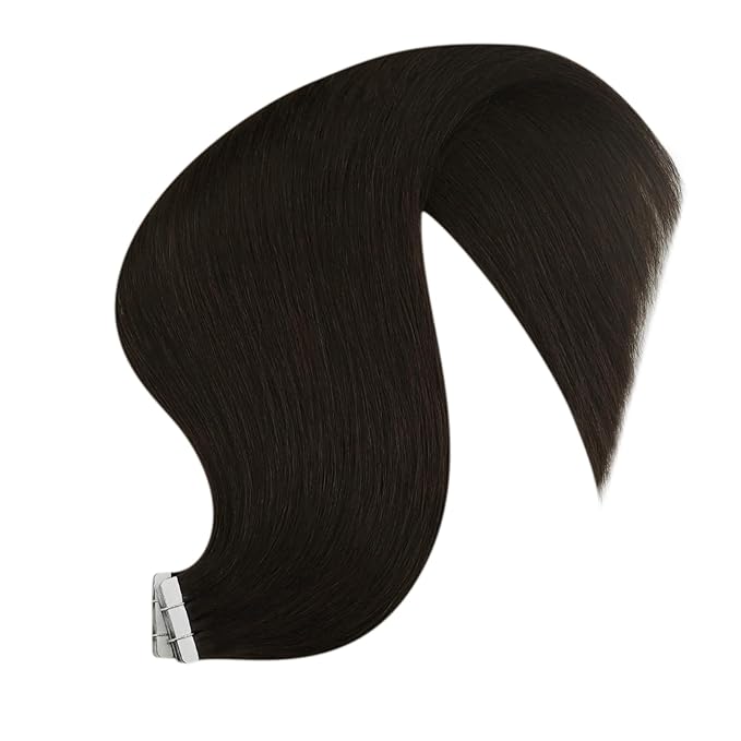 YoungSee Tape in Hair Extensions Real Human Hair Dark Brown Tape Extensions Human Hair Brown 22In Tape in Human Hair Extensions Darkest Brown 20pcs Double Sided Tape on Hair Extensions Human Hair 50g