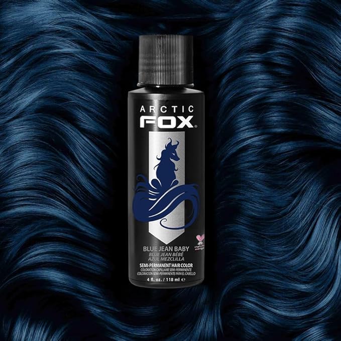 Arctic Fox Semi-Permanent Hair Dye, Vegan & Cruelty-Free, Conditioning, Ammonia-Free, Peroxide-Free, Blue Jean Baby, Long-Lasting Color, For All Hair Types, 4 fl oz (Pack of 2)