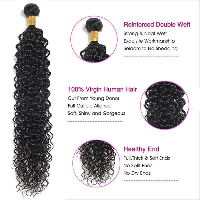 Water Wave Bundles Natural Black 10 12 14 Inch Brazilian Water Wave Bundles Human Hair Soft and Silky for Women
