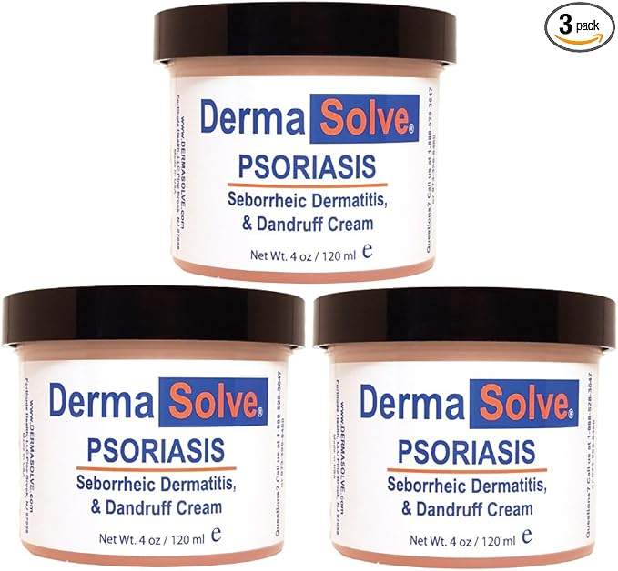 Dermasolve Psoriasis, Seborrheic Dermatitis and Dandruff Cream Formulated to Treat Itchy Skin & Prevent Future Flares to Provide Soothing Moisturizing Relief. (4.0 oz.) 3-Pack