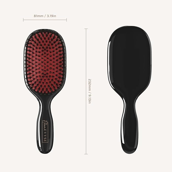Boar Bristle Hair Brush,Nylon Pins and Boar Bristles for Smoothing,Detangling,Reducing Breakage and Enhancing Shine,Hairbrush for Women,Men