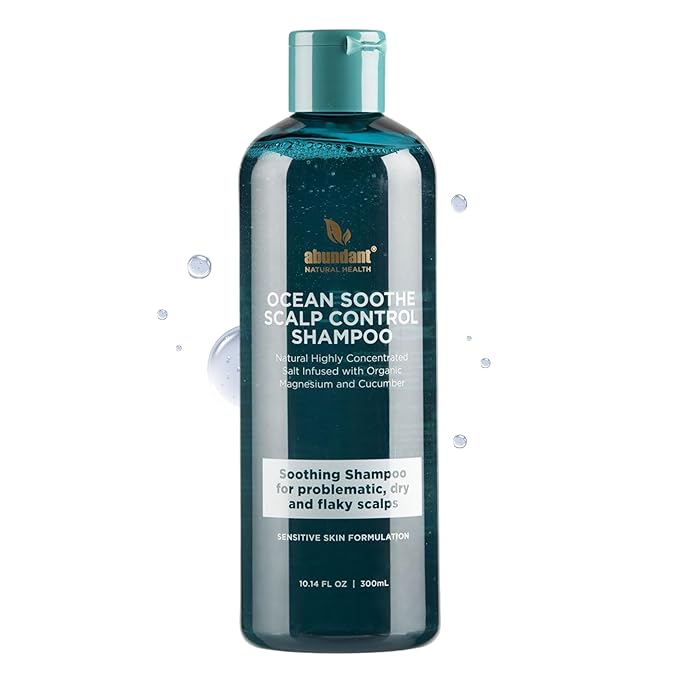 Ocean Soothe Scalp Control Shampoo with Highly Concentrated Magnesium Salt and Cucumber Juice to Hydrate Dry, Flaky Scalps, Nourish and Protect Hair Follicles, 300mL