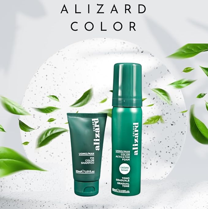 Alizard Natural Hair Color for Gray Hair | Gradual De-Graying Shampoo | Hydrolyzed Collagen & Allatonin | Not Hair Dye - Color Activation | Grey Hair Touch Up | Men & Women | Instant Results - Brown
