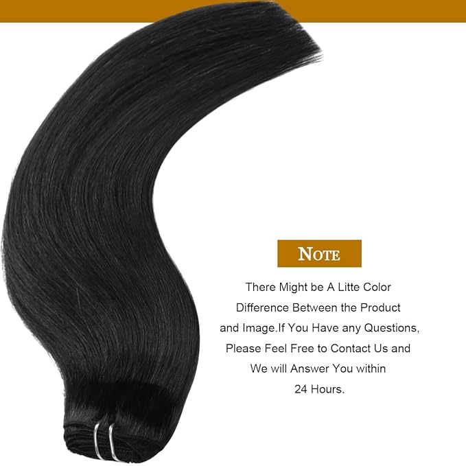 Loxxy Clip in Hair Extensions New Version Thickened Double Weft Brazilian Human Hair Thick Silky Straight Clip in Human Hair Extensions 20 Inch Jet Black #1 140g 7 pcs 16 Clips
