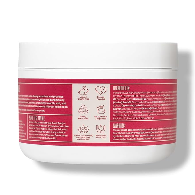 Overtone Color Depositing Semi-Permanent Hair Dye Conditioner - 8 oz For Natural & Color-Treated Hair, Moisturizing Shea Butter & Coconut Oil - Vegan & Cruelty-Free, Pink for Brown is now Raspberry