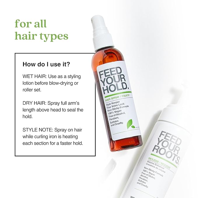 Yarok - Feed Your Hold Hair Spray - Style, Volumize & Moisturize - Natural Medium Hold Hair Spray - Non-Sticky, Aerosol Free Formula - 100% Vegan - Gluten, Sulfate, Paraben & Cruelty Free - 8oz