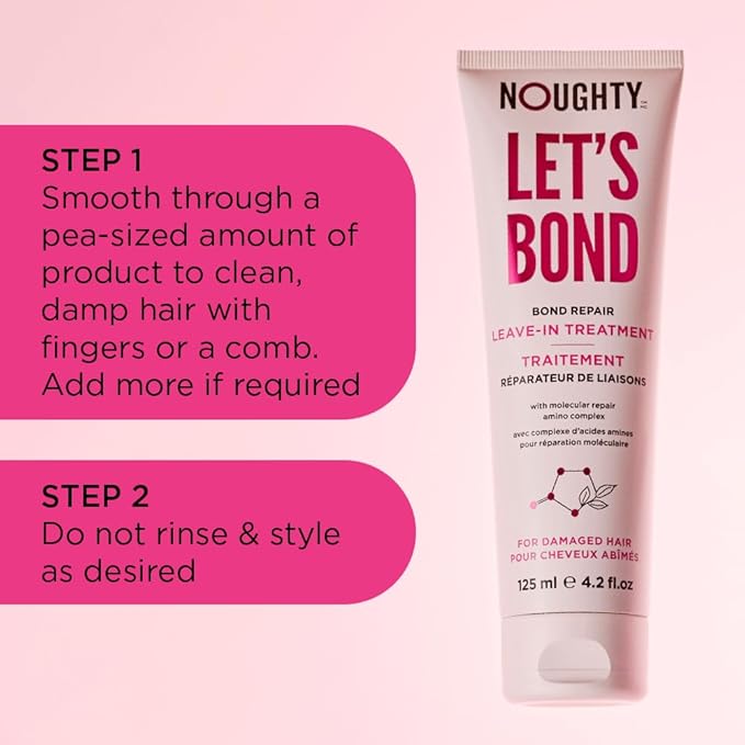 Noughty Let's Bond Builder Leave-In Treatment, Hydrating Formula for Healthier Strands, Intensive Repair for Chemically Treated, Colored and Damaged Hair, Strengthening Mask for Instant Shine, 125ml
