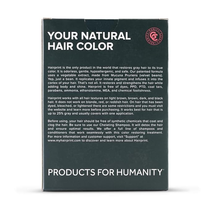 Hairprint True Color Restorer Plus in Brown | Enhanced Gray Coverage with Extra Restore Application | Dye-Free and Non-Toxic | Replenishes Natural Pigment | Patented Technology by Dr. John Warner