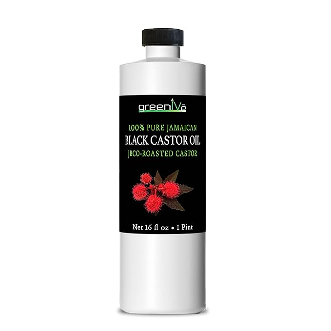 GreenIVe Jamaican Black Castor Oil JBCO Organically Grown 100% Pure Great For Hair and Topical Uses (16 Ounce)