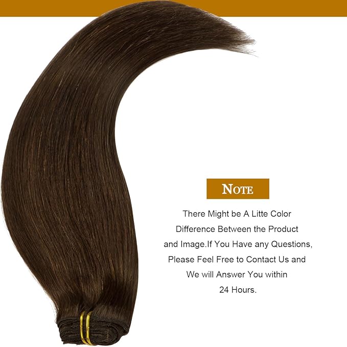Loxxy 22inch Clip In Hair Extensions Brown Real Human Hair Clip Ins Extensions Light Dark Brown Double Weft Straight Real Hair Extensions Clip in Human Hair Thick Ends Full Head 140G 7PCS