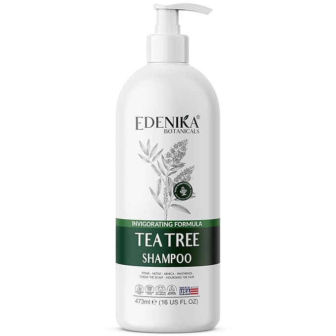 Tea Tree Oil Shampoo, Soothes Itchy & Dry Scalp, Deep Cleansing for Dandruff & Buildup, Hydrates & Refreshes, Sulfate Free, Natural Shampoo for Women & Men – 16 fl oz