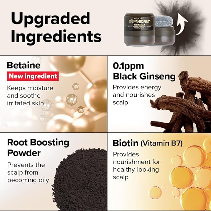 I DEW CARE Tap Secret Dry Shampoo Powder with Biotin - Tap Secret Original & Dark Brown Duo set | Strengthening & Volumizing, Powder Type, Refillable, Travel size, 0.24 Oz * 2ea