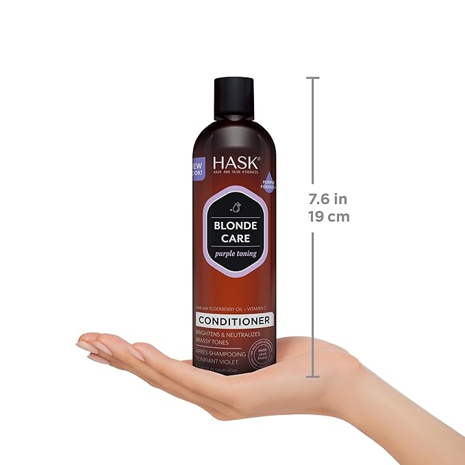 HASK BLONDE CARE 1 Shampoo + 1 Conditioner Set for Blonde Hair, Vegan, Color Safe, Gluten-Free, Sulfate-Free