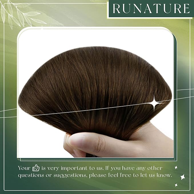 RUNATURE Nano Bead Hair Extensions Real Human Hair Brown Silky Straight 22 Inch 50 Gram 50s,Pre Bonded Nanobead Remy Hair