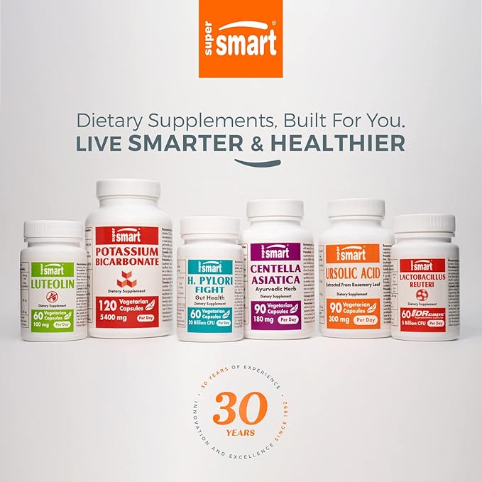 SuperSmart - Brewer's Yeast Hair Boost (Advanced Formula) - with Saccharomyces Cerevisiae, Zinc, Biotin - Hair Supplement | Non-GMO - 60 Vegetarian Capsules