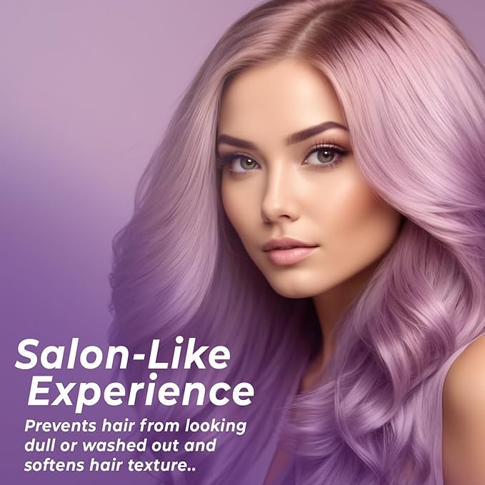 Purple Shampoo and Conditioner Set - Sulfate Free, Enriched with Coconut Oil & Aloe Vera, Ideal for Blonde, Gray, Brassy & Color Treated Hair, Nourishes & Hydrates - 16 fl oz each