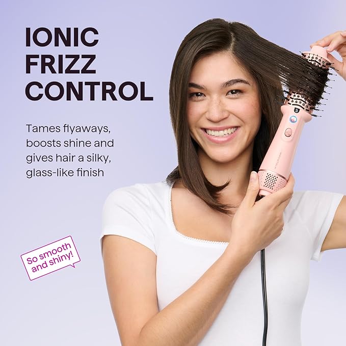 Wavytalk Dual Voltage Hair Dryer Brush for International Travel, 110V-240V Jet Brush, Ionic Hair Dryer Brush Reduces Damage, Anti-Frizz Straight Hair, Curls and Blowouts, Volumizing