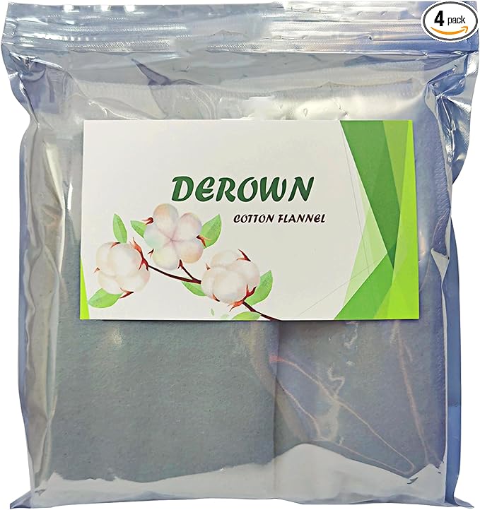 4Pcs Cotton Flannel for Castor Oil Pack, Less Mess Made of Unbleached Organic Cotton Flannel Reusable Soothing Heat Compress for Liver, Abdomen, Joints, Highly Absorbent Soft Feel Like Nightgown