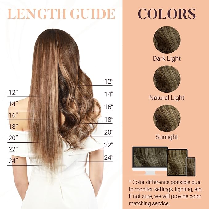 MAXITA Microlink Hair Extensions Human Hair Balayage Dark Brown Mixed Chestnut Brown Micro Bead Hair Extensions Virgin Human Hair, 50g/50 Strands/Pack, 20 In