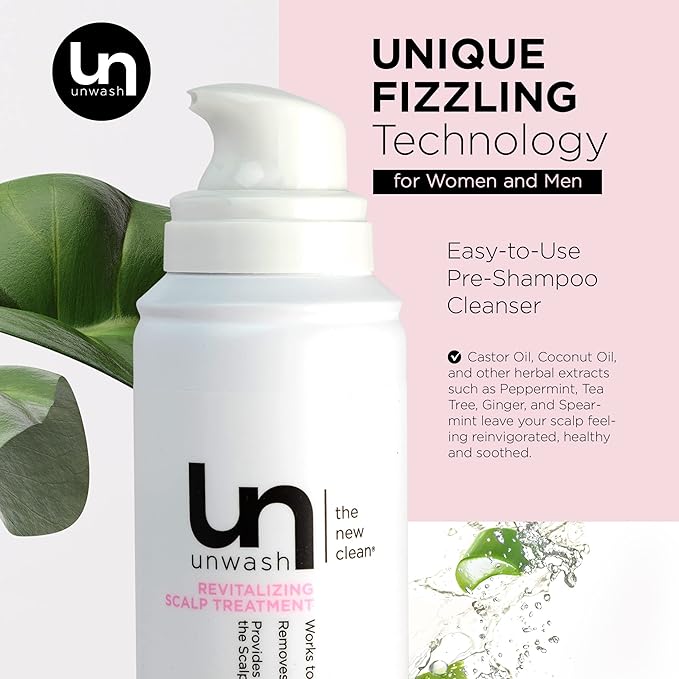Unwash Revitalizing Scalp Treatment - Scalp Treatment, Combats Excess Oil, Lightweight Formula, Balances Moisture, Cruelty Free, 3.5 oz