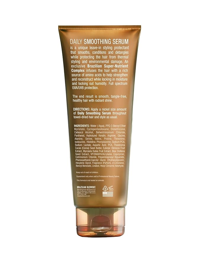 Brazilian Advanced Daily Smoothing & Anti-Frizz Serum, 8 Fl Oz (Pack of 1)